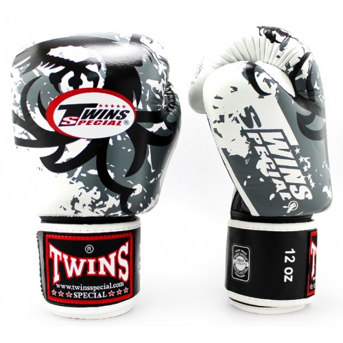 Боксерские перчатки Twins Special с рисунком (FBGV-36 white)